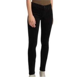 J Brand Super Skinny 815T635‎ Black Velvet Pants Women's Size 25 Jeans